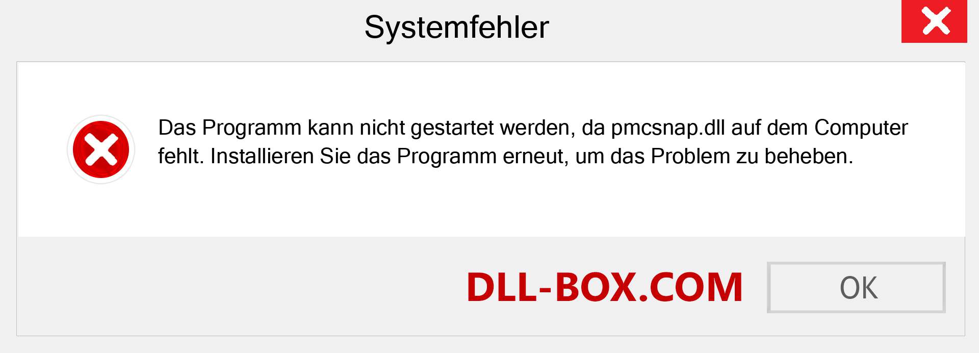 pmcsnap.dll-Datei fehlt?. Download für Windows 7, 8, 10 - Fix pmcsnap dll Missing Error unter Windows, Fotos, Bildern